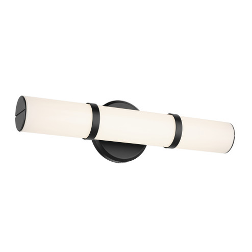 Rosh 18'' Bath Bar Small LED with White Glass in Black (2|55187BKLED)