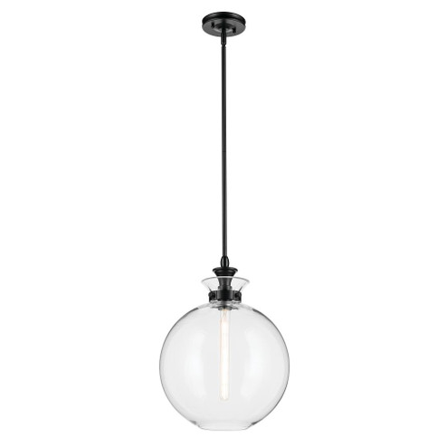 Laria 15 Inch 1 Light Pendant with Clear Glass in Black (2|52779BKCLR)