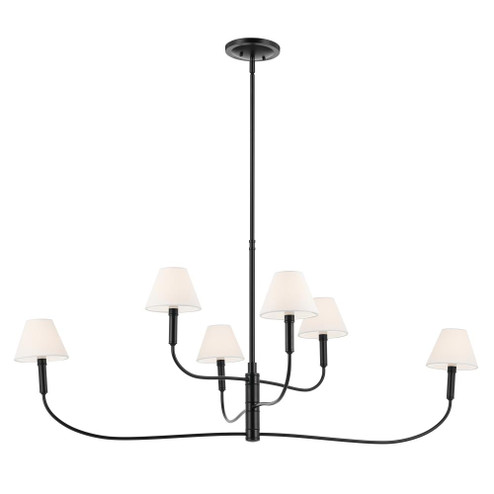 Eadie 51.5 Inch 6 Light Chandelier in Black (2|52768BK)