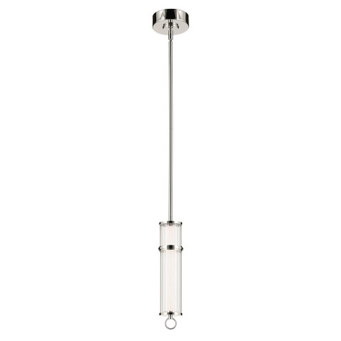 Riven 15.5 Inch LED 1 Light Pendant with Clear Fluted Glass in Polished Nickel (2|52755PNLED)