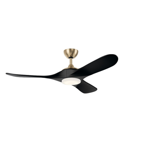 52 in Mylo Ceiling Fan w/ Satin Etch Cased Opal Glass in Champagne Bronze w/ Jet Black Wood Blades (2|310552CPZ)