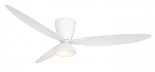 Hourglass 58'' LED Smart Flush Mount Ceiling Fan (39|F468L-WHF)
