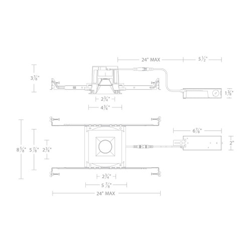 Ocular 3.0 Dim-to-Warm Square Downlight Trim and Remodel Housing with New Construction Frame-In Ki (1357|R3BSDN-SWD-BK) Ocular 3.0 Dim-to-Warm Square Downlight Trim and Remodel Housing with New Construction Frame-In Ki (1357|R3BSDN-SWD-BK)