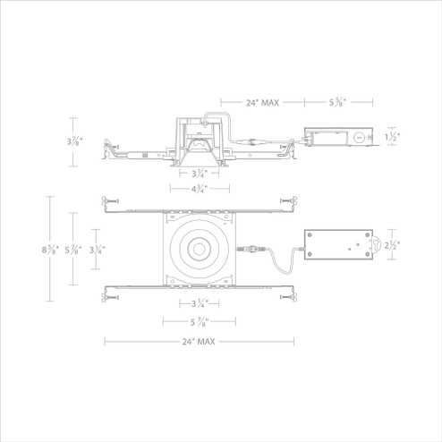 Ocular 3.0 5CCT Round Donwlight Trim and Remodel Housing with New Construction Frame-In Kit and Dr (1357|R3BRD-FCS-HZWT)