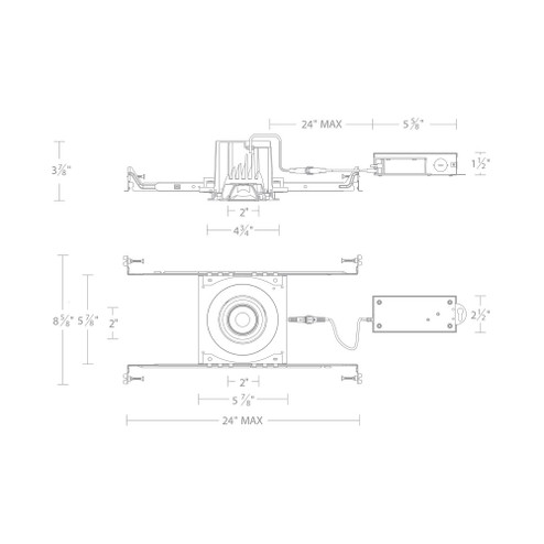 Ocular 3.0 5CCT Round Adjustable Trim and Remodel Housing with New Construction Frame-In Kit and D (1357|R3BRA-NCS-WT)