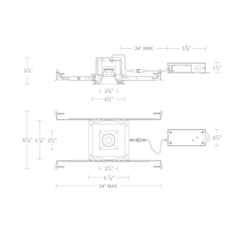 Ocular 2.0 5CCT Square Downlight Trim and Remodel Housing with New Construction Frame-In Kit and D (1357|R2BSD-SCS-BK)