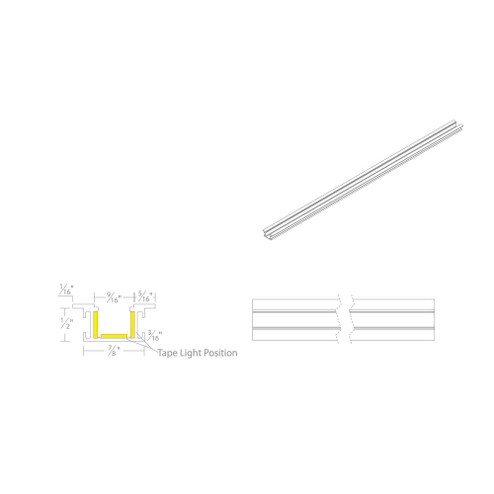 ALUMINUM CHANNEL SLIM RECESSED TRIM (1357|LED-T-RCH5-AL)
