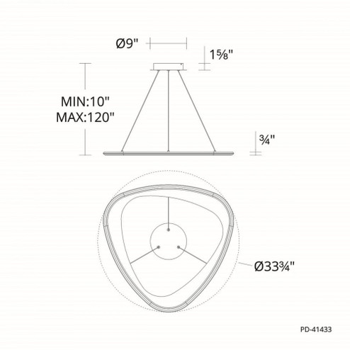 OYSTER 33IN PENDANT 4CCT 3500K (1357|PD-41433-35-AB)