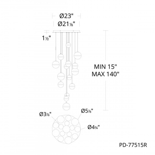 CYLLINDRA 15LGHT ROUND MULTI 4CCT (1357|PD-77515R-AB)