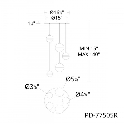 CYLLINDRA 5LGHT ROUND MULTI 4CCT (1357|PD-77505R-AB)
