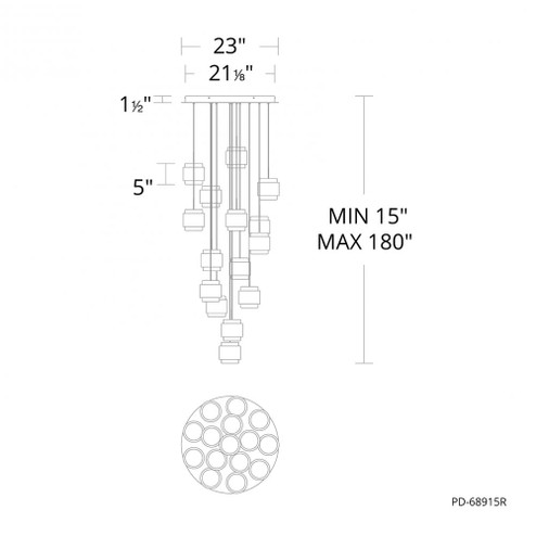 BANDED 15LGHT ROUND MULTI 4CCT 27/30/35/ (1357|PD-68915R-BK)
