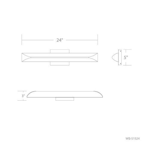 STRAIGHTAWAY 24IN VANITY 4CCT 3500K (1357|WS-51524-35-BK)