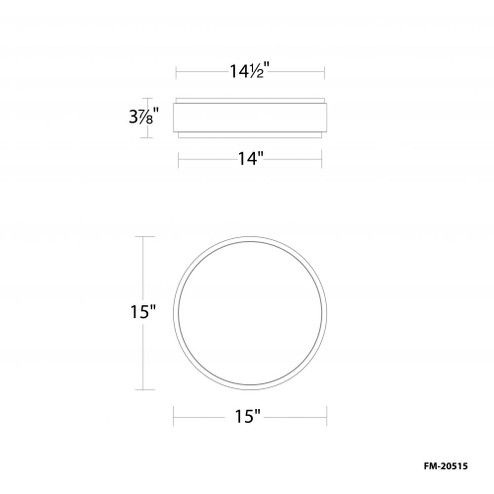 SALVO 15IN FLUSH MOUNT 4CCT 2700K (1357|FM-20515-27-WT/AB)