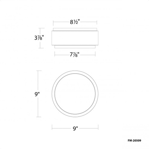 SALVO 9IN FLUSH MOUNT 4CCT 4000K (1357|FM-20509-40-WT/AB)