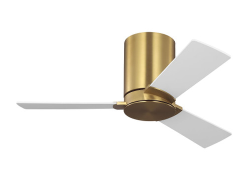 Rozzen 32 Hugger Ceiling Fan in Burnished Brass with Matte White Blades (6|3RZHR32BBS)