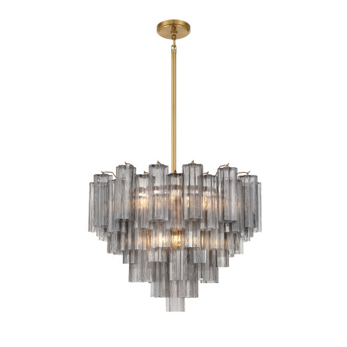 Addis 12 Light Aged Brass Chandelier (205|ADD-312-AG-SM)