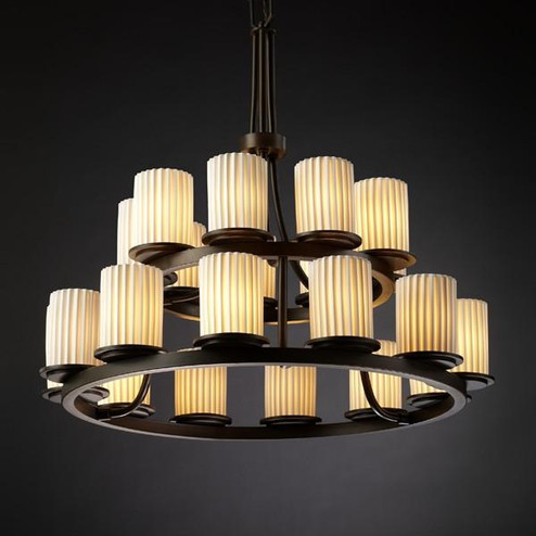 Dakota 21-Light 2-Tier Ring LED Chandelier (254|POR-8767-10-PLET-DBRZ-LED21-14700)