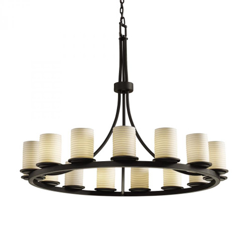 Dakota 15-Light 1-Tier Ring LED Chandelier (254|POR-8715-10-SAWT-MBLK-LED15-10500)