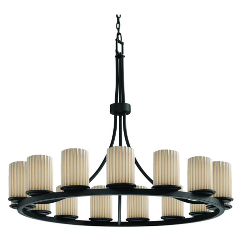 Dakota 15-Light 1-Tier Ring LED Chandelier (254|POR-8715-10-PLET-MBLK-LED15-10500)