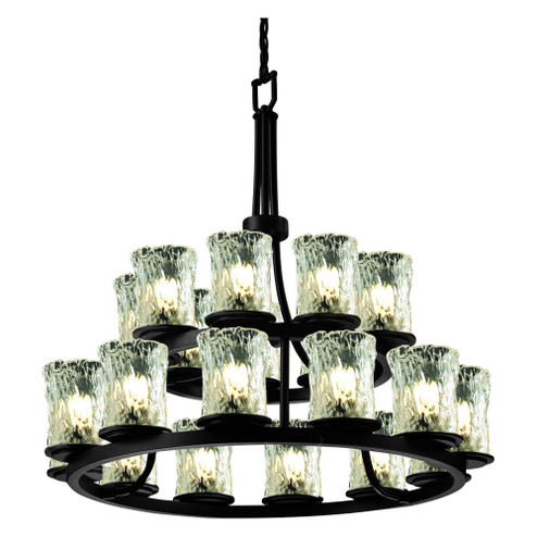 Dakota 21-Light 2-Tier Ring LED Chandelier (254|GLA-8767-16-CLRT-MBLK-LED21-14700) Dakota 21-Light 2-Tier Ring LED Chandelier (254|GLA-8767-16-CLRT-MBLK-LED21-14700)
