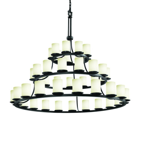 Dakota 45-Light 3-Tier Ring LED Chandelier (254|FSN-8714-10-OPAL-MBLK-LED45-31500)