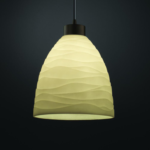 1-Light Large Tapered Cylinder Curved Pendant (254|PNA-8814-18-WAVE-DBRZ)