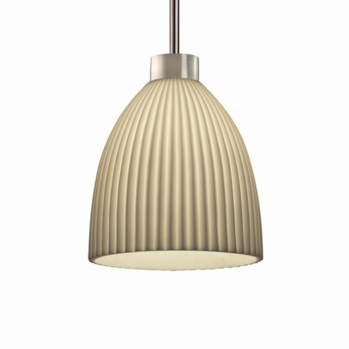 1-Light Large Tapered Cylinder Curved Pendant (254|PNA-8814-18-PLET-NCKL-RIGID)