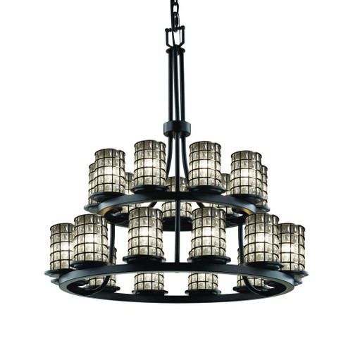 Dakota 21-Light 2-Tier Ring Chandelier (254|WGL-8767-10-GRCB-MBLK)