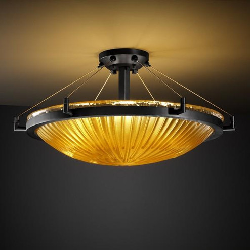 24'' Round Semi-Flush Bowl w/ Ring (254|GLA-9682-35-WTFR-MBLK)