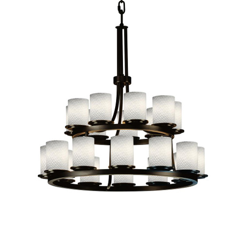 Dakota 21-Light 2-Tier Ring Chandelier (254|FSN-8767-10-WEVE-DBRZ)