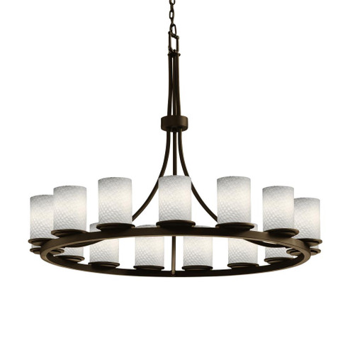 Dakota 15-Light 1-Tier Ring Chandelier (254|FSN-8715-10-WEVE-DBRZ)