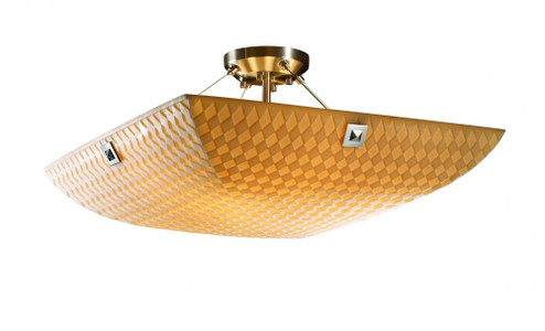 24'' Semi-Flush Bowl w/ PAIR SQUARE W/ POINTS FINIALS (254|PNA-9652-25-WAVE-NCKL-F3)