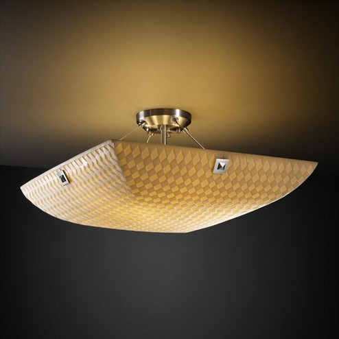 18'' Semi-Flush Bowl w/ PAIR SQUARE W/ POINTS FINIALS (254|PNA-9651-25-WAVE-NCKL-F3)