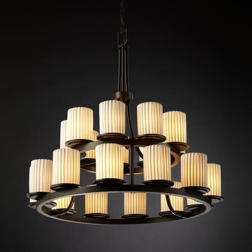 Dakota 21-Light 2-Tier Ring Chandelier (254|POR-8767-10-WAVE-MBLK)