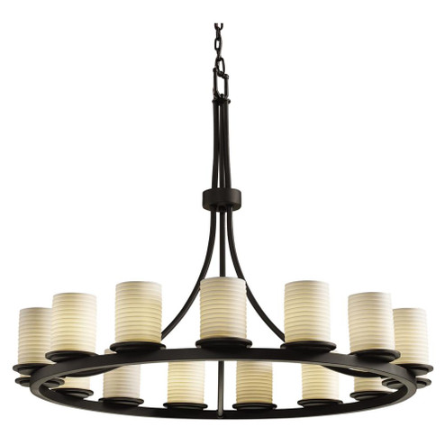 Dakota 15-Light 1-Tier Ring Chandelier (254|POR-8715-10-SAWT-MBLK) Dakota 15-Light 1-Tier Ring Chandelier (254|POR-8715-10-SAWT-MBLK)