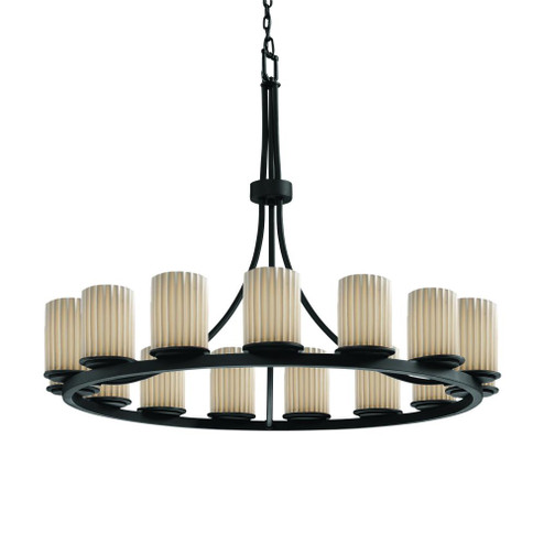 Dakota 15-Light 1-Tier Ring Chandelier (254|POR-8715-10-PLET-MBLK) Dakota 15-Light 1-Tier Ring Chandelier (254|POR-8715-10-PLET-MBLK)