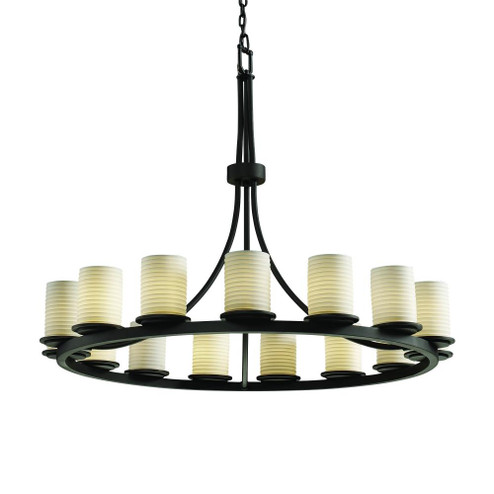 Dakota 15-Light 1-Tier Ring Chandelier (254|POR-8715-10-BMBO-MBLK)