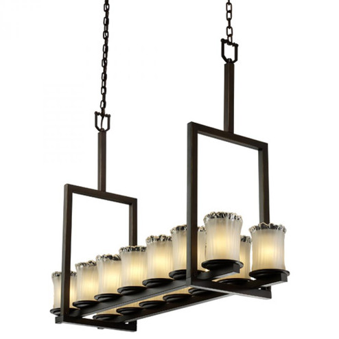 Dakota 14-Light Bridge Chandelier (Tall) (254|GLA-8764-16-WTFR-DBRZ) Dakota 14-Light Bridge Chandelier (Tall) (254|GLA-8764-16-WTFR-DBRZ)