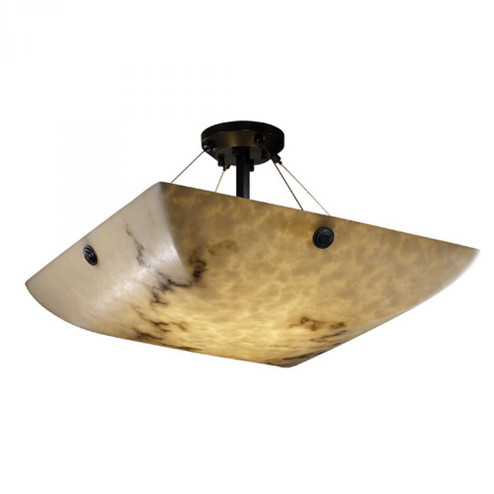 24'' Semi-Flush Bowl w/ Concentric Circles Finials (254|FAL-9652-25-MBLK-F6)
