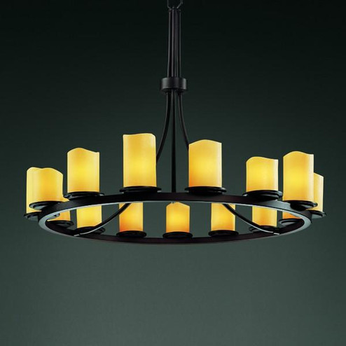 Dakota 15-Light 1-Tier Ring Chandelier (254|CNDL-8715-10-AMBR-MBLK)