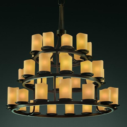 Dakota 36-Light 3-Tier Ring Chandelier (254|CNDL-8712-10-AMBR-DBRZ)