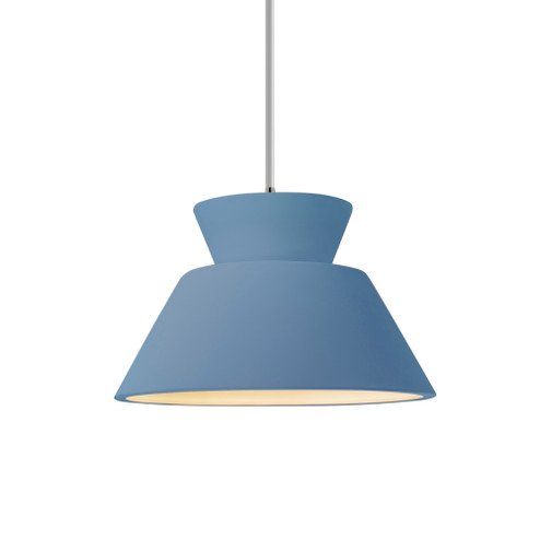 Trapezoid 1-Light Pendant (254|CER-6420-SKBL-CROM-WTCD)