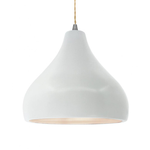 Large Droplet 1-Light Pendant (254|CER-6565-WHT-NCKL-BEIG-TWST)