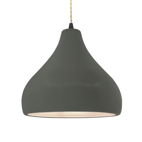Large Droplet 1-Light Pendant (254|CER-6565-PWGN-MBLK-BEIG-TWST-LED1-700)