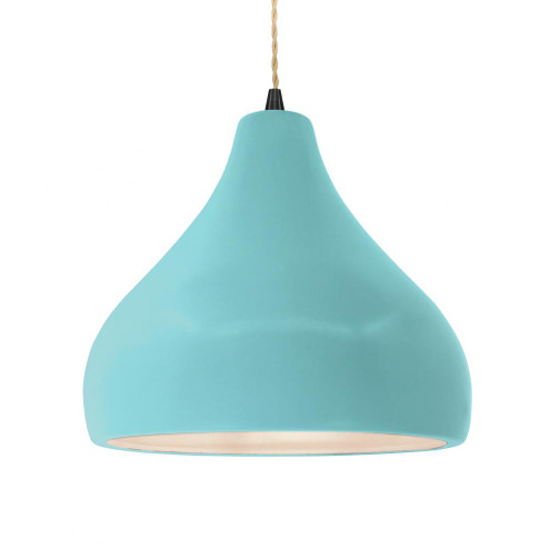 Large Droplet 1-Light Pendant (254|CER-6565-RFPL-MBLK-BEIG-TWST)