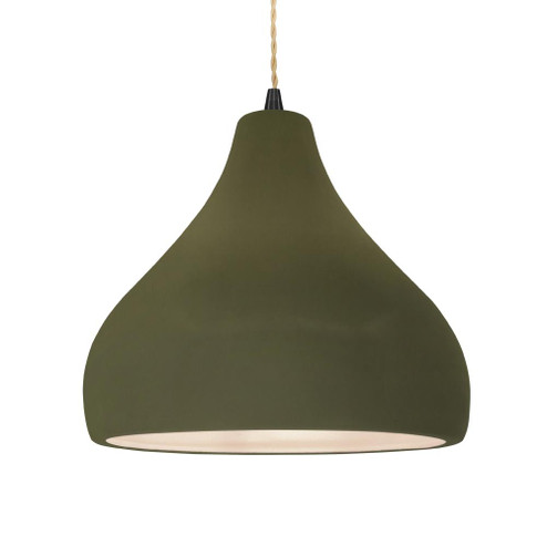 Large Droplet 1-Light Pendant (254|CER-6565-MGRN-MBLK-BEIG-TWST-LED1-700)