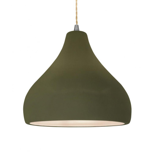Large Droplet 1-Light Pendant (254|CER-6565-MGRN-NCKL-BEIG-TWST)