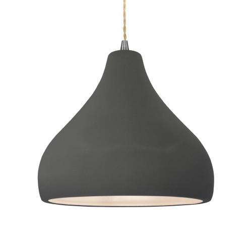 Large Droplet 1-Light Pendant (254|CER-6565-GRY-NCKL-BEIG-TWST-LED1-700)
