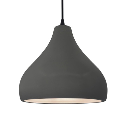 Large Droplet LED Pendant (254|CER-6565-GRY-MBLK-BKCD-LED1-700)