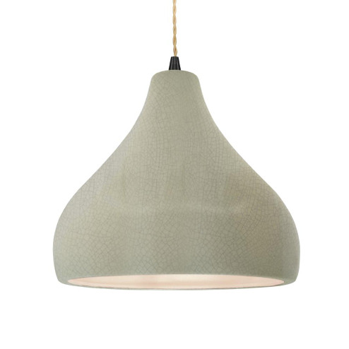 Large Droplet 1-Light Pendant (254|CER-6565-CKC-MBLK-BEIG-TWST-LED1-700)
